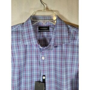 NWT Esquire Performance Slim Fit Dress Shirt Mens Size 16.5 32/33 Non Iron Check